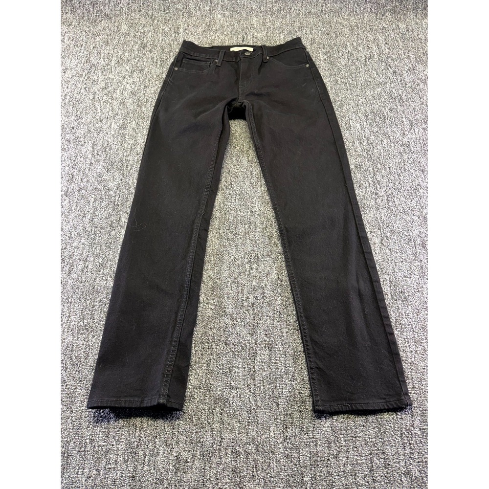 Levi Strauss Signature Jeans Mens 28x30 Black Denim Travel Straight Leg Slim Fit